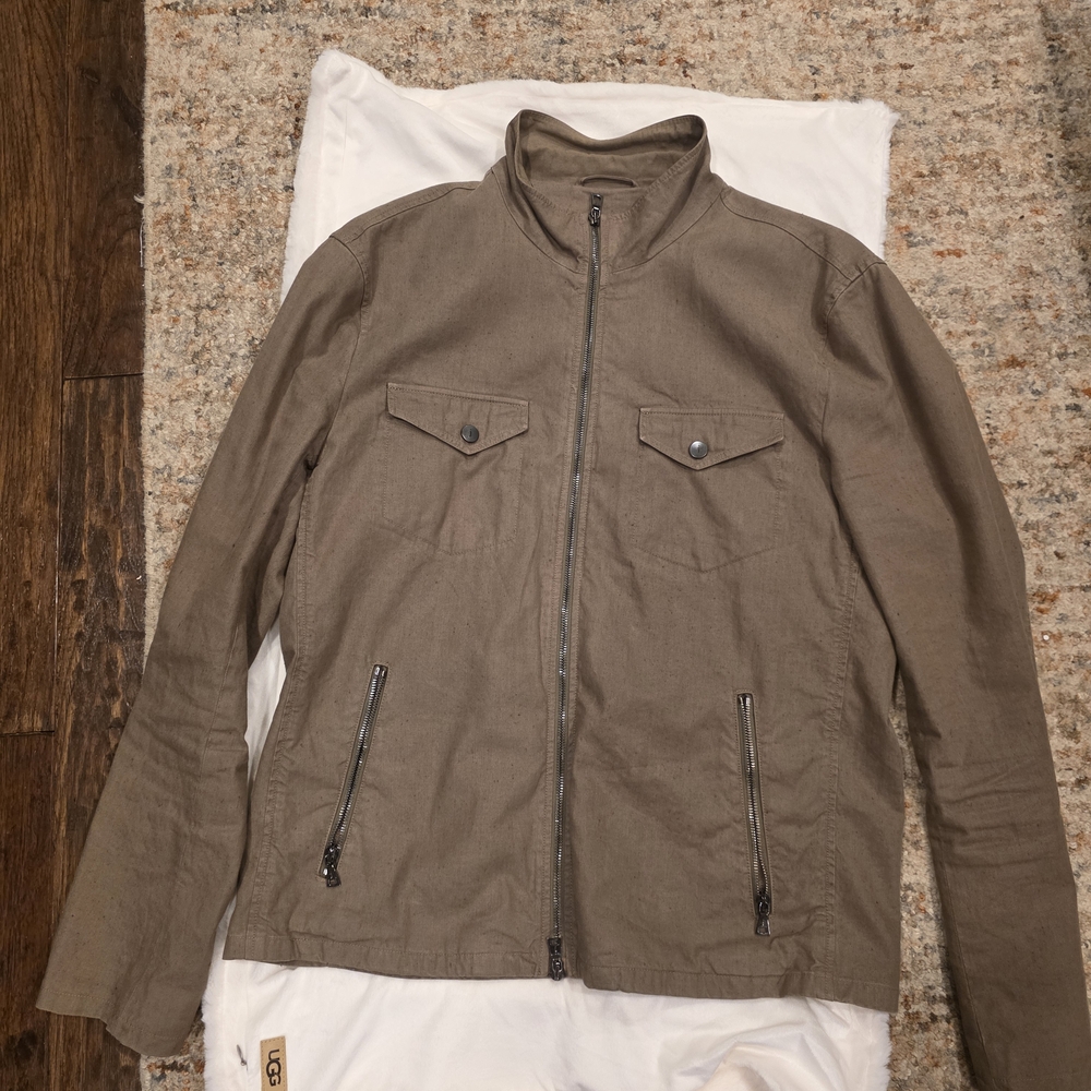 Mens John Varvatos sz (52) Large tan Moto/Fiels Jacket